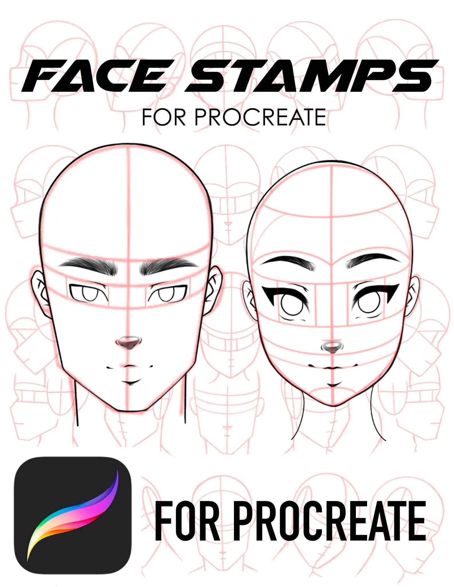 RawSueshii BUNDLE: Face Stamp & Bust Pose Set