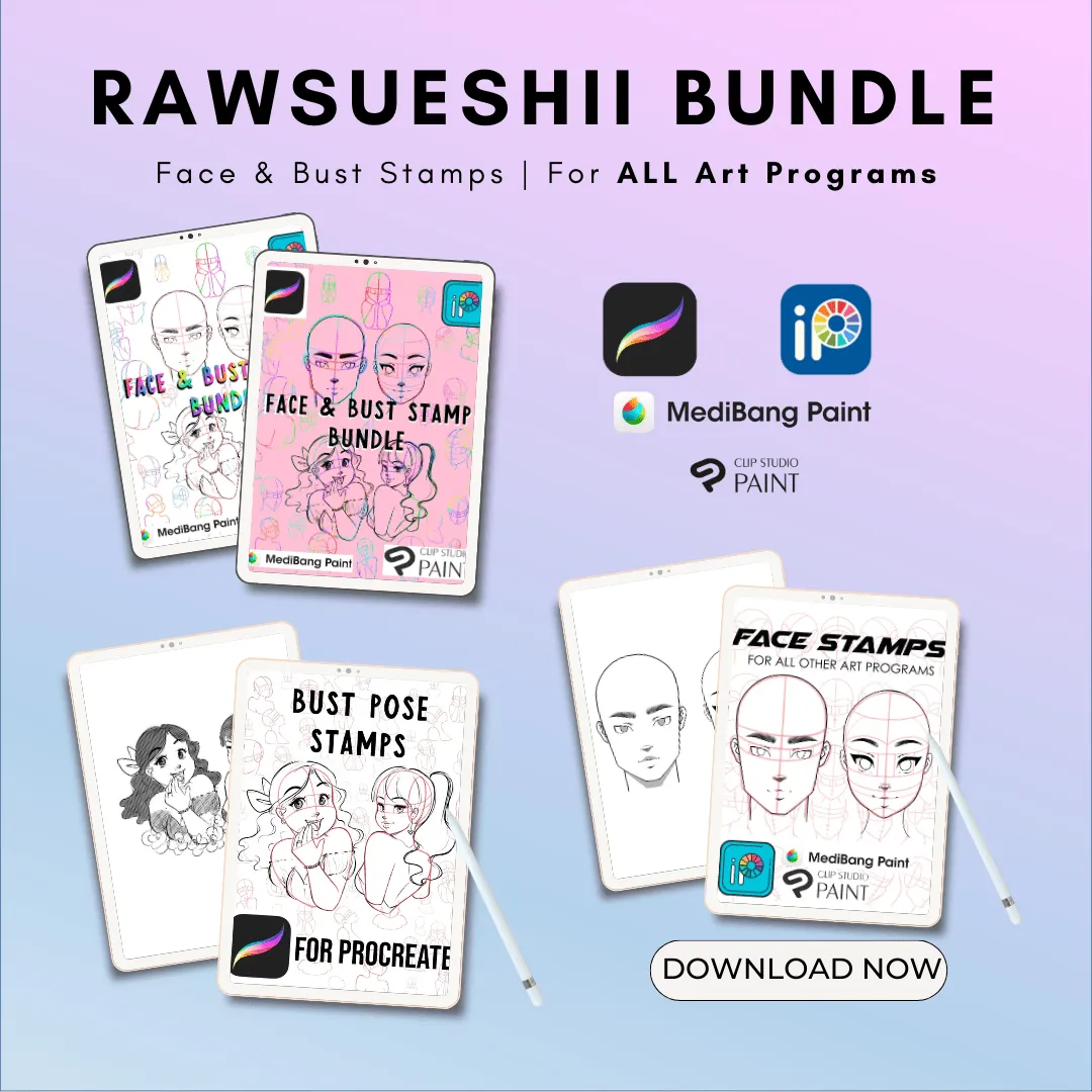RawSueshii BUNDLE: Face Stamp & Bust Pose Set