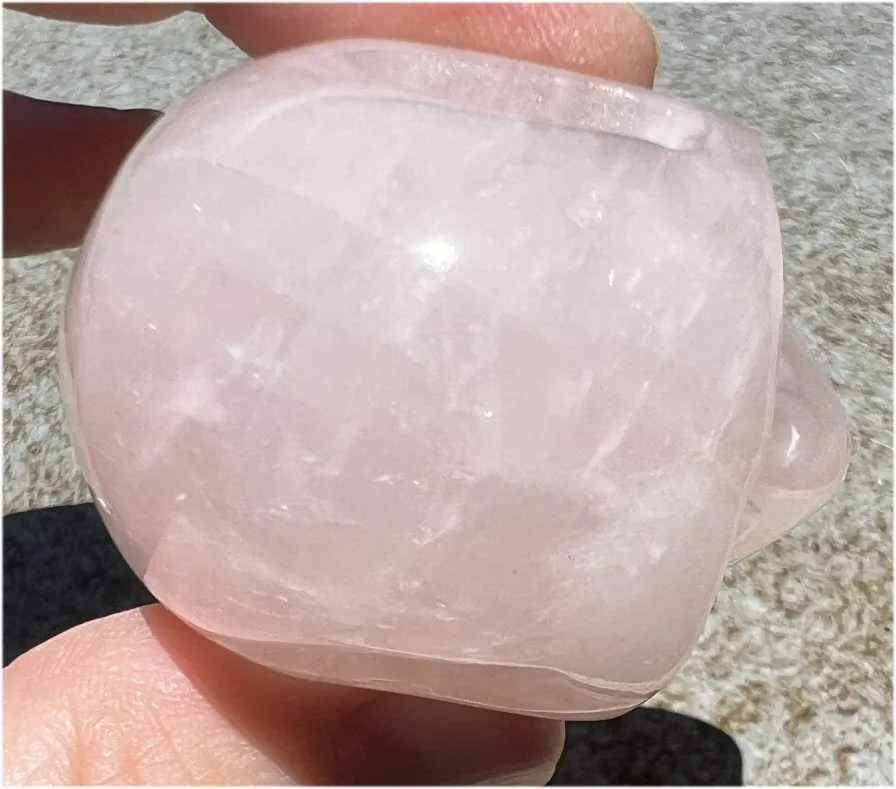 ROSE QUARTZ Crystal Skull with Gemmy Areas - Heart Chakra, Forgiveness