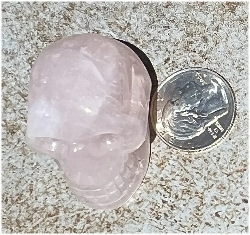ROSE QUARTZ Crystal Skull with Gemmy Areas - Heart Chakra, Forgiveness
