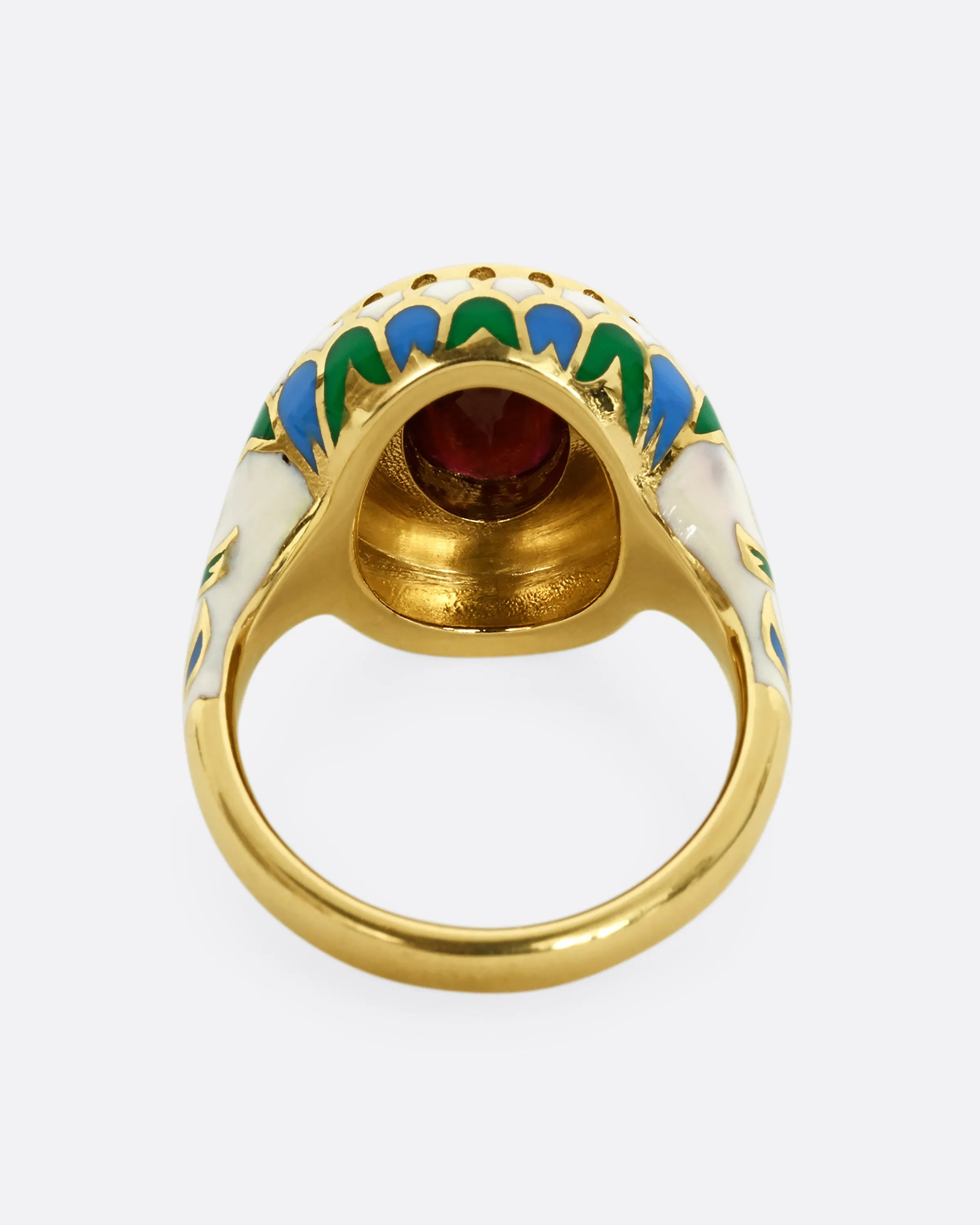 Ruby and Enamel Ulla Ring