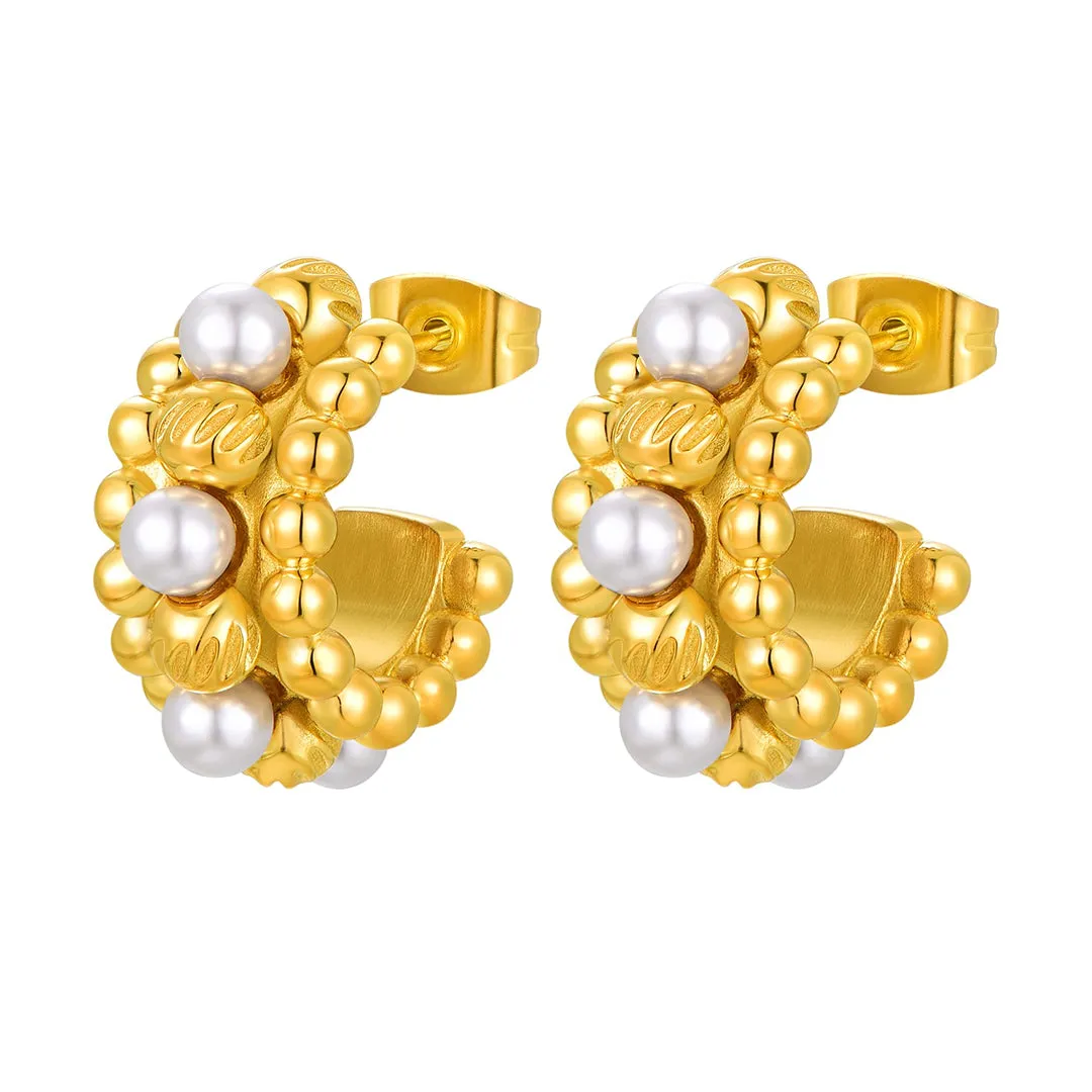 Sadaf / Earrings Pearl Gold