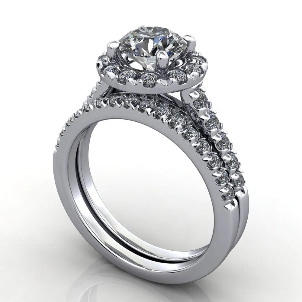 Scarlett Halo French-Set Engagement Ring (setting only)