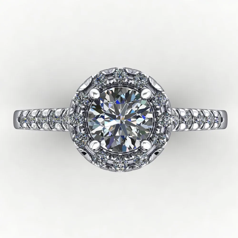 Scarlett Halo French-Set Engagement Ring (setting only)
