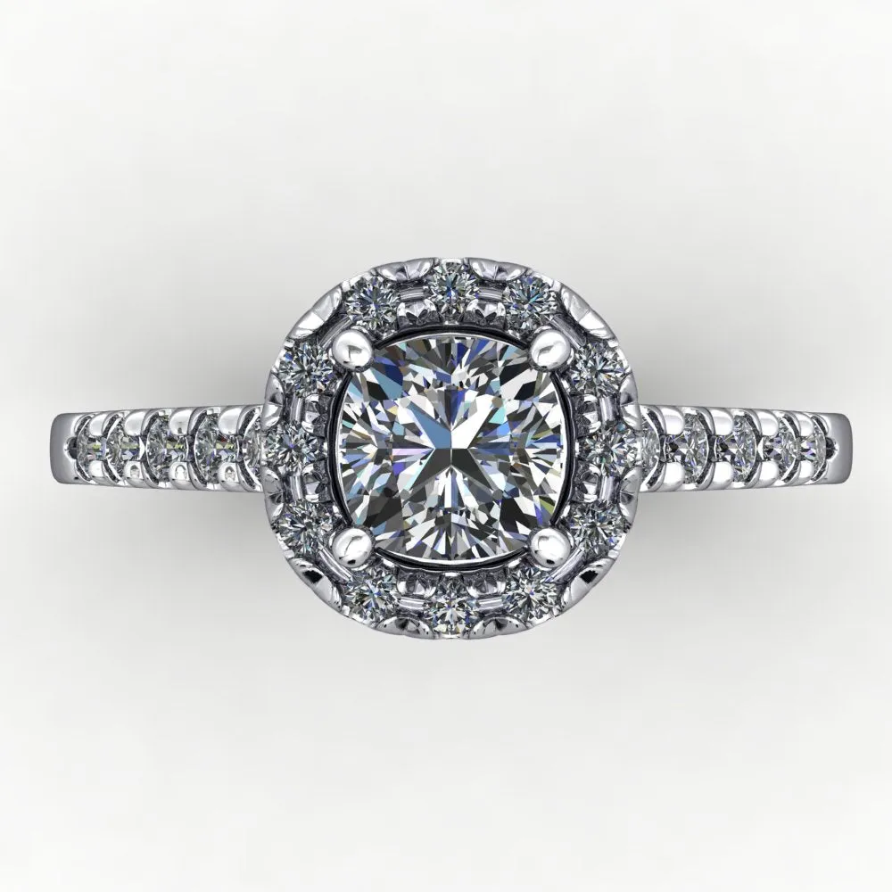Scarlett Halo French-Set Engagement Ring (setting only)
