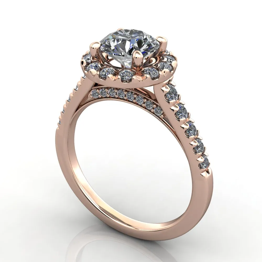 Scarlett Halo French-Set Engagement Ring (setting only)