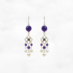 Seeds of Heaven Amethyst and Pearl Earrings