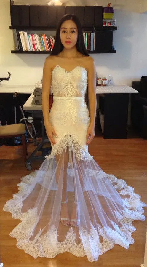 Sheer Trumpet Wedding Dress (#Scarlett)