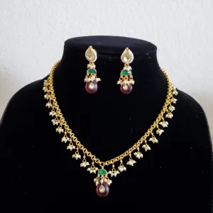 Sindhura B and Dhami Simple Pearl Drop Chain Set RN140