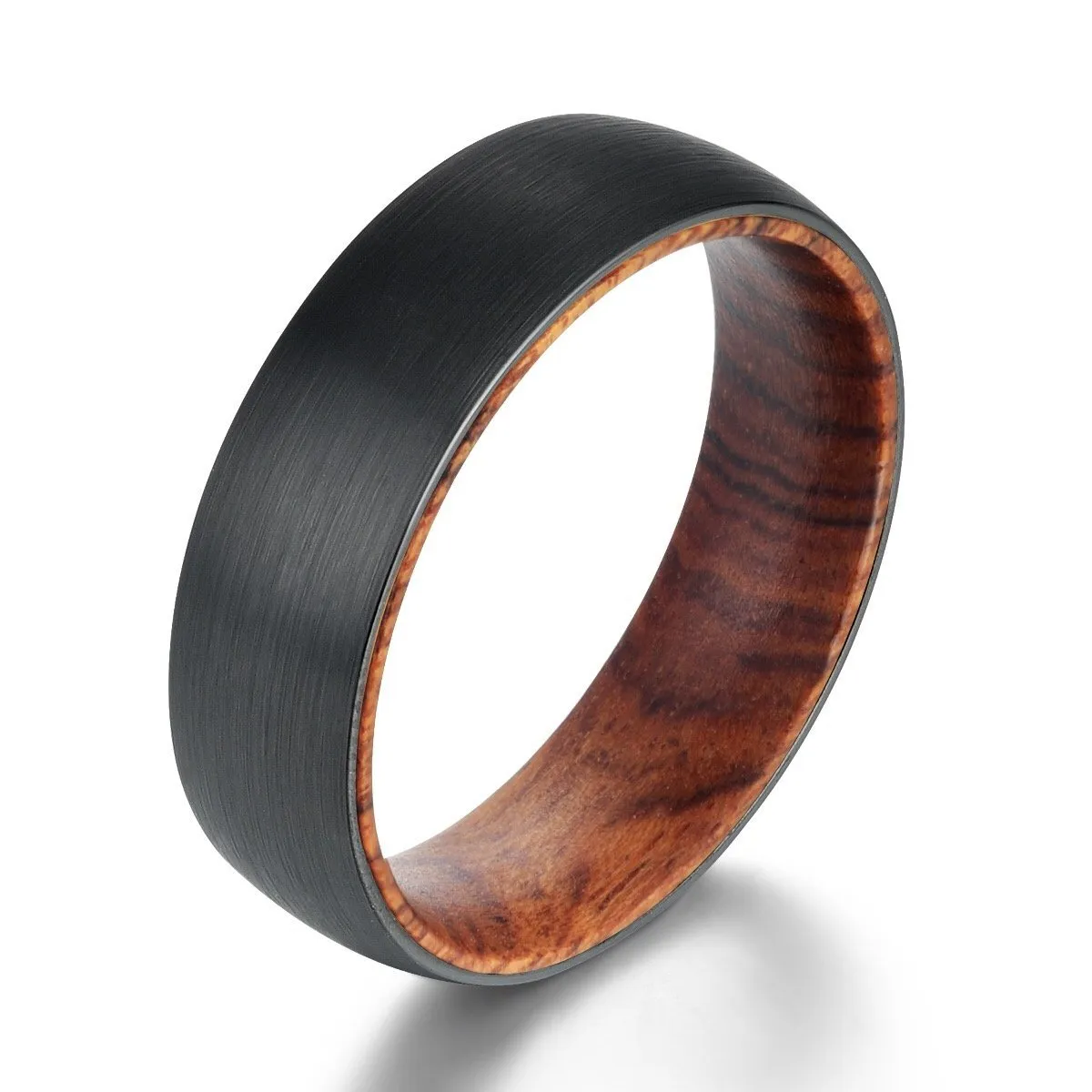 Snake Wood Tungsten Men's Wedding Band 8MM