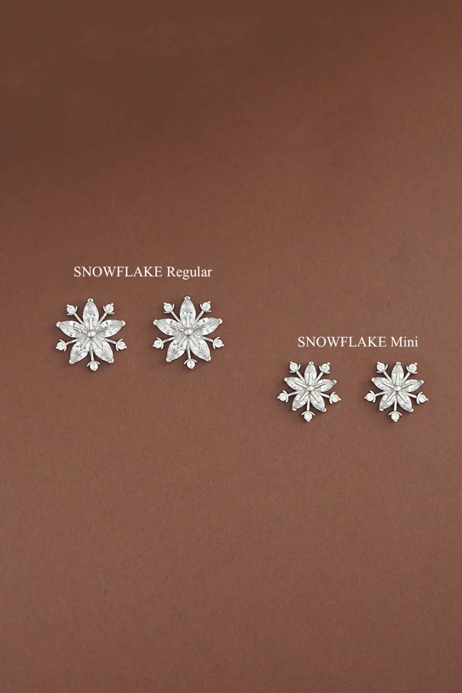 SNOWFLAKE Regular Simulated Diamond Stud Earrings