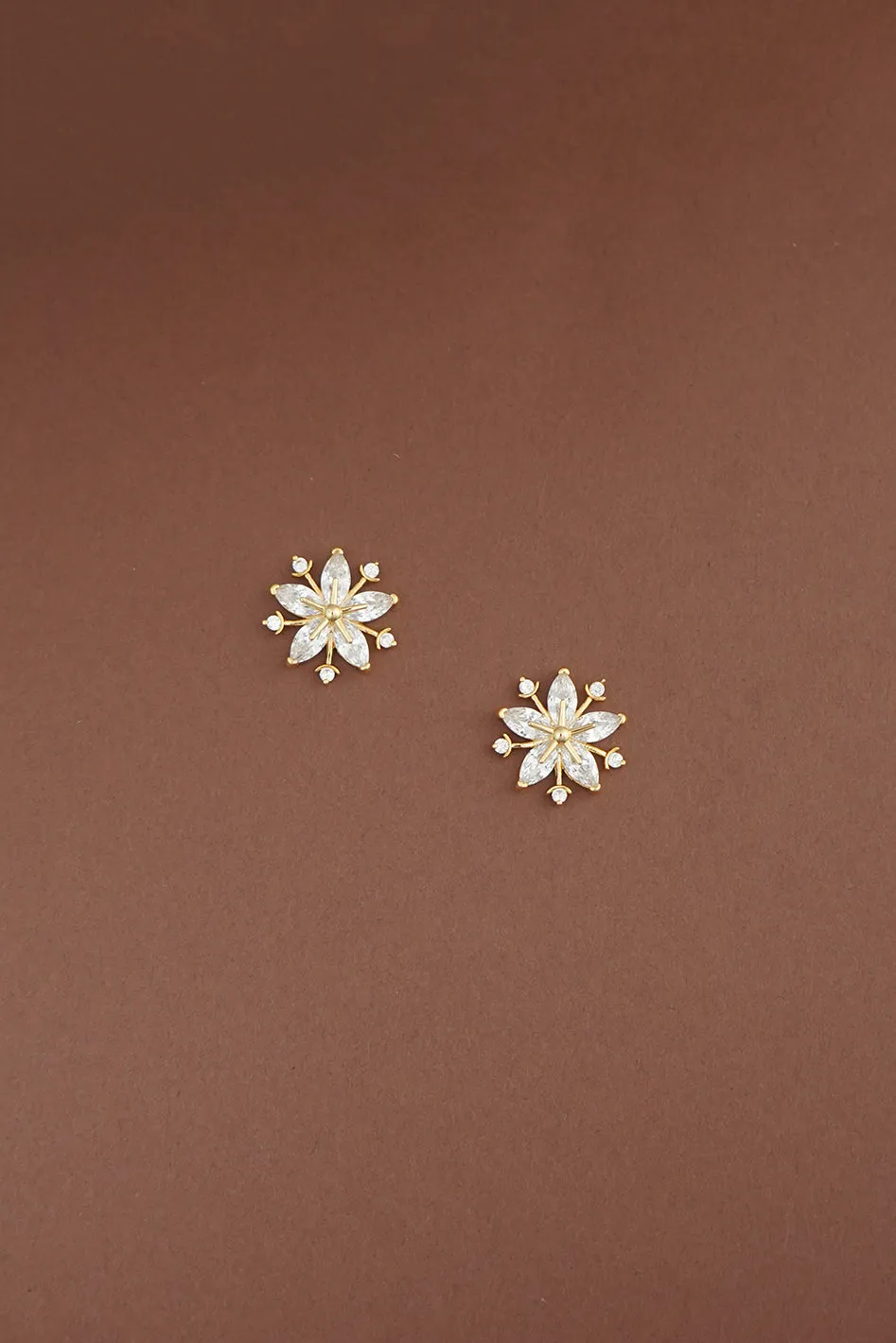 SNOWFLAKE Regular Simulated Diamond Stud Earrings
