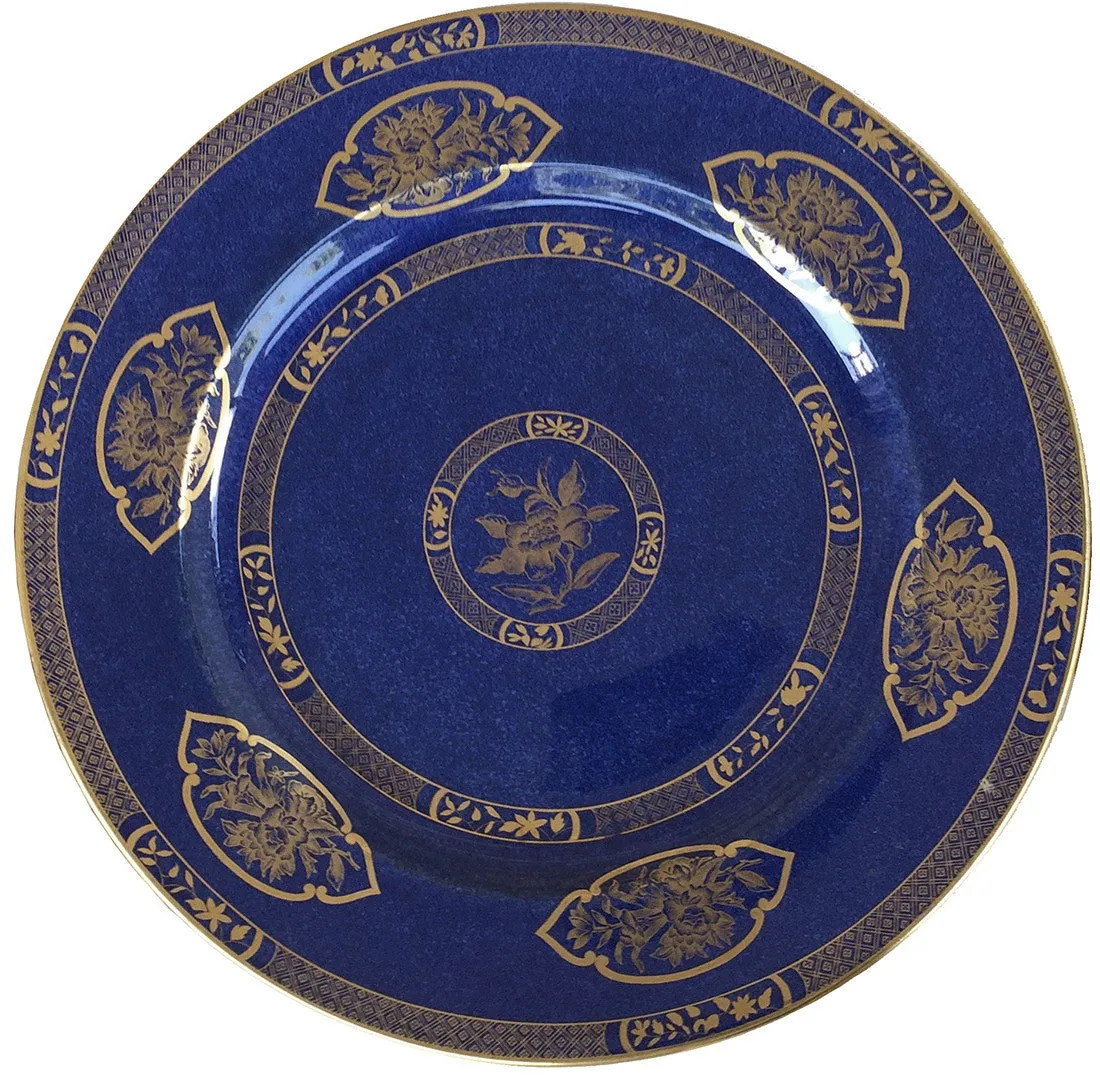 SOLD Wedgwood Bone China Set of 18 Powder-Blue Ground Chinoiserie Dinner Plates, circa 1930