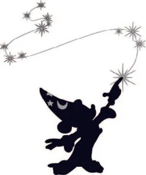 Sorcerer Mickey Silhouette Embroidery Design -Font not included- EMBROIDERY DESIGN FILE - Instant download - Dst Jef Pes VP3 Exp formats