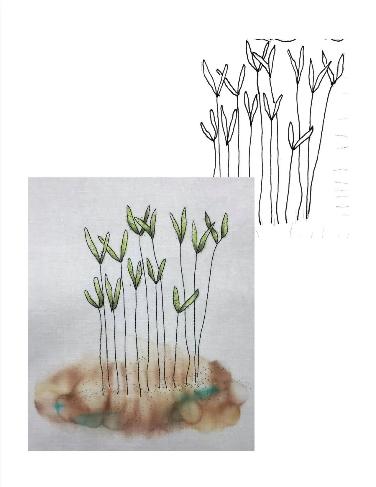 Spring Sprouts digitized embroidery