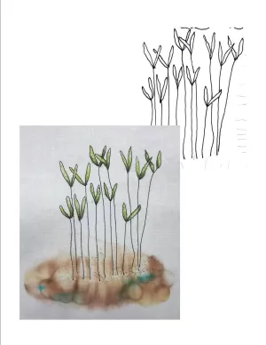 Spring Sprouts digitized embroidery