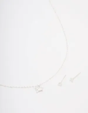 Sterling Silver Cubic Zirconia Princess Jewellery Set