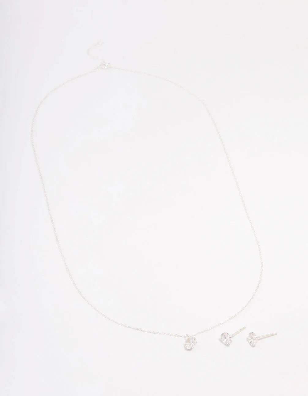 Sterling Silver Cubic Zirconia Solitaire Jewellery Set