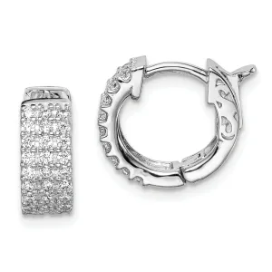 Sterling Silver CZ Small Hoop Earrings