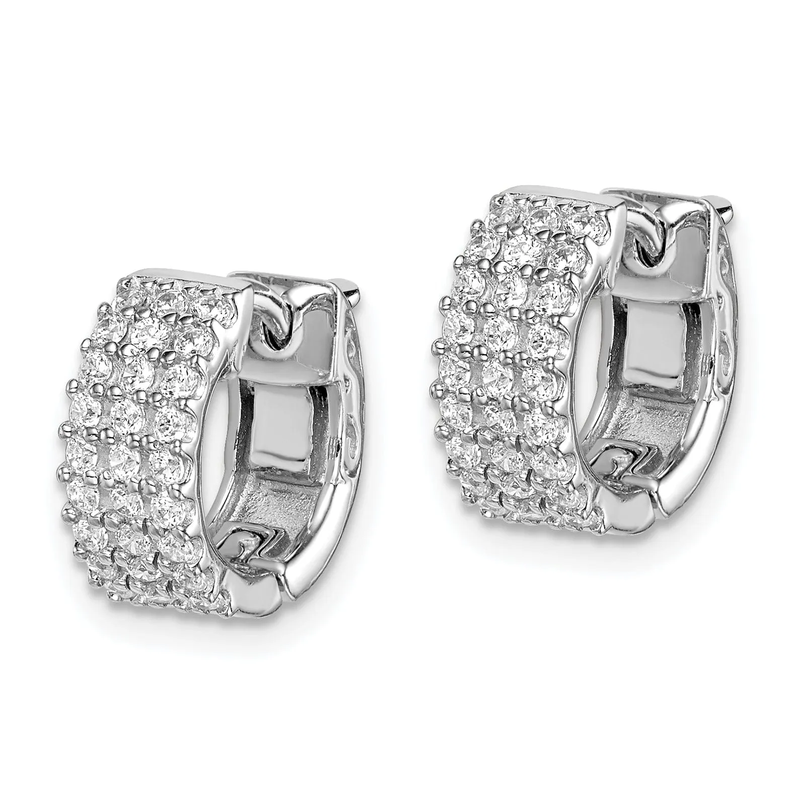 Sterling Silver CZ Small Hoop Earrings