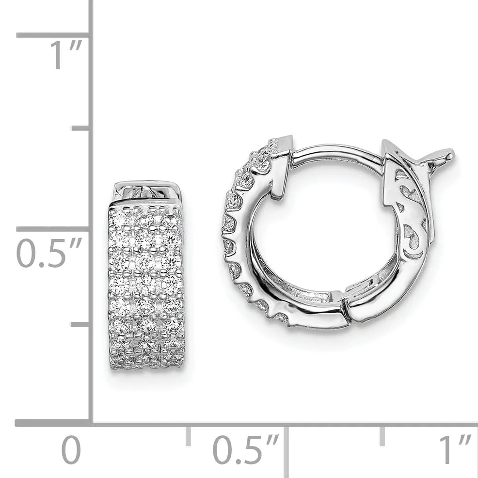 Sterling Silver CZ Small Hoop Earrings