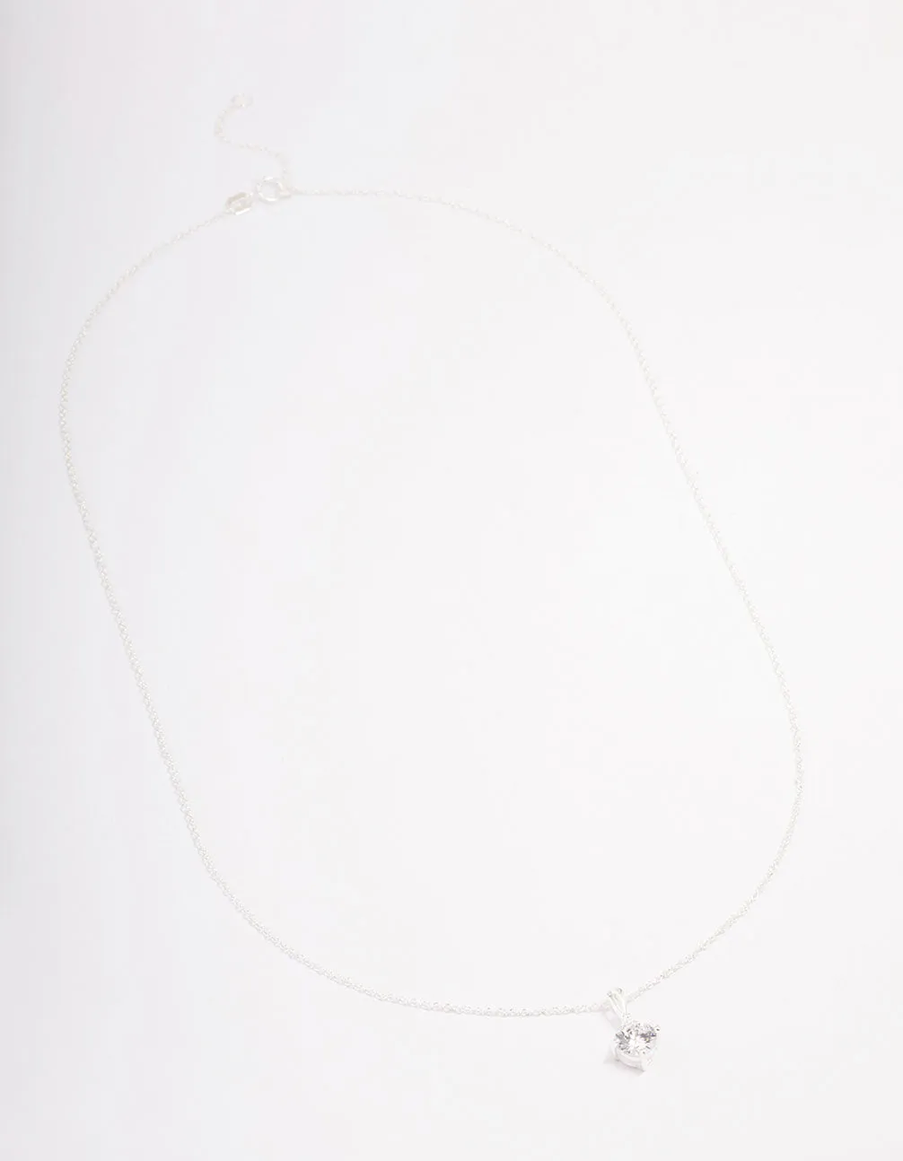 Sterling Silver Solitaire Pendant Necklace