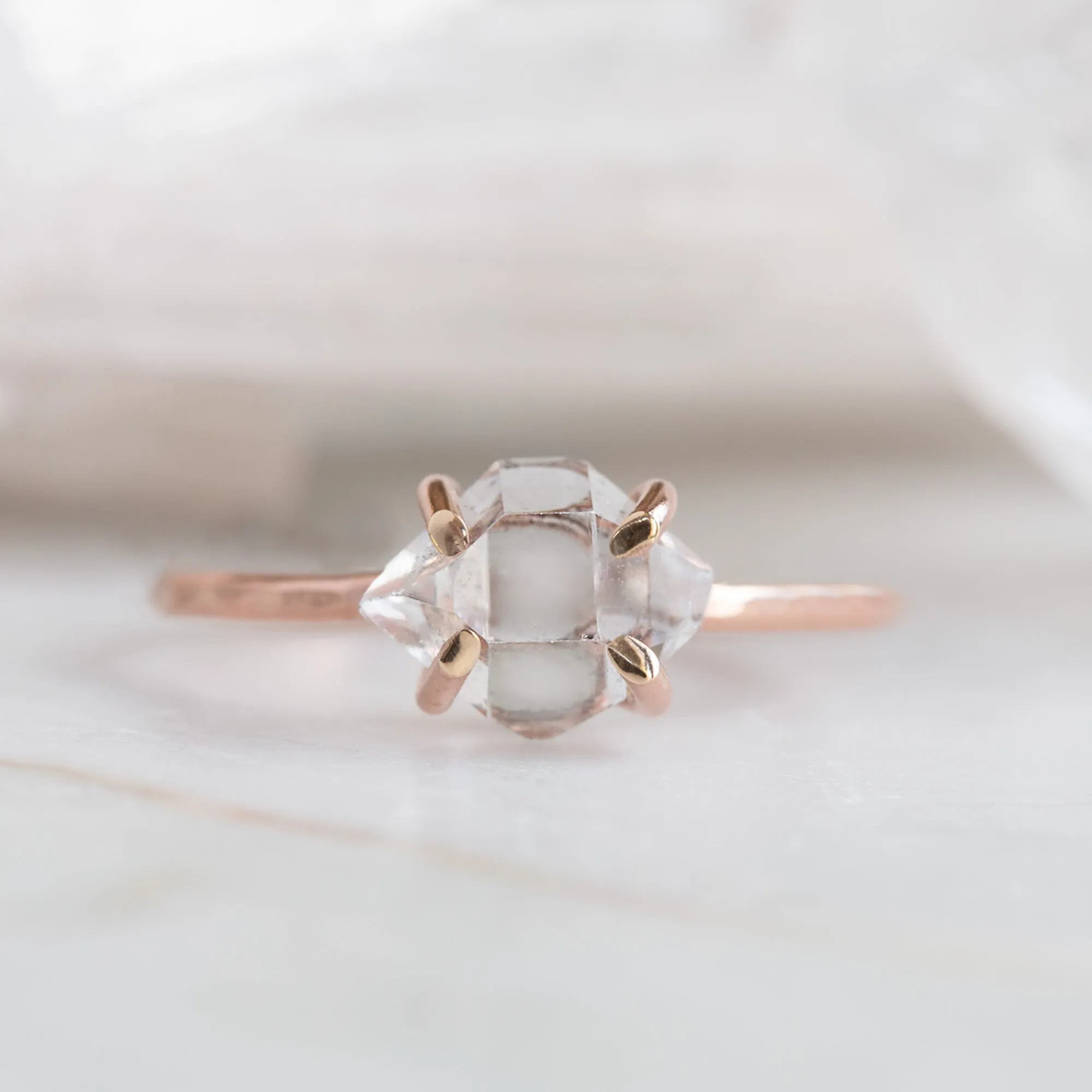 The Herkimer Diamond Ring | Rose Gold Filled