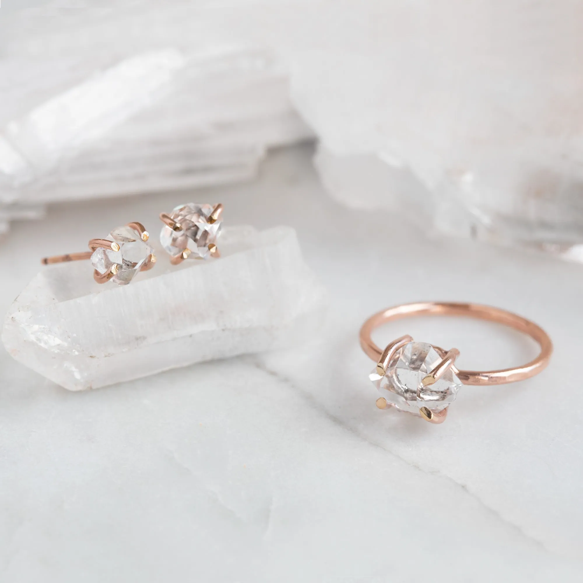 The Herkimer Diamond Ring | Rose Gold Filled