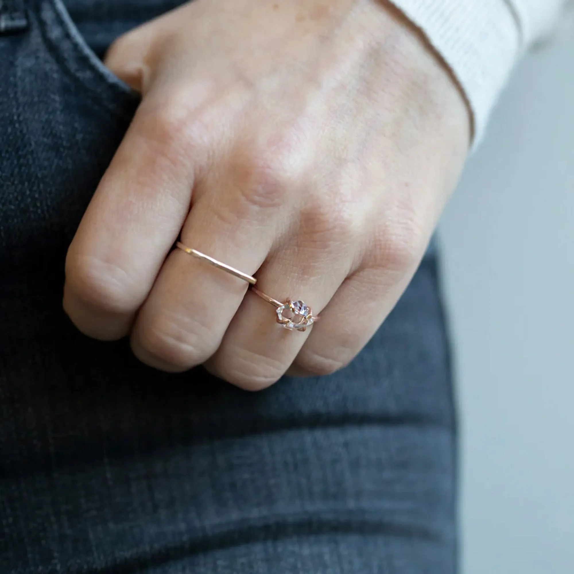 The Herkimer Diamond Ring | Rose Gold Filled