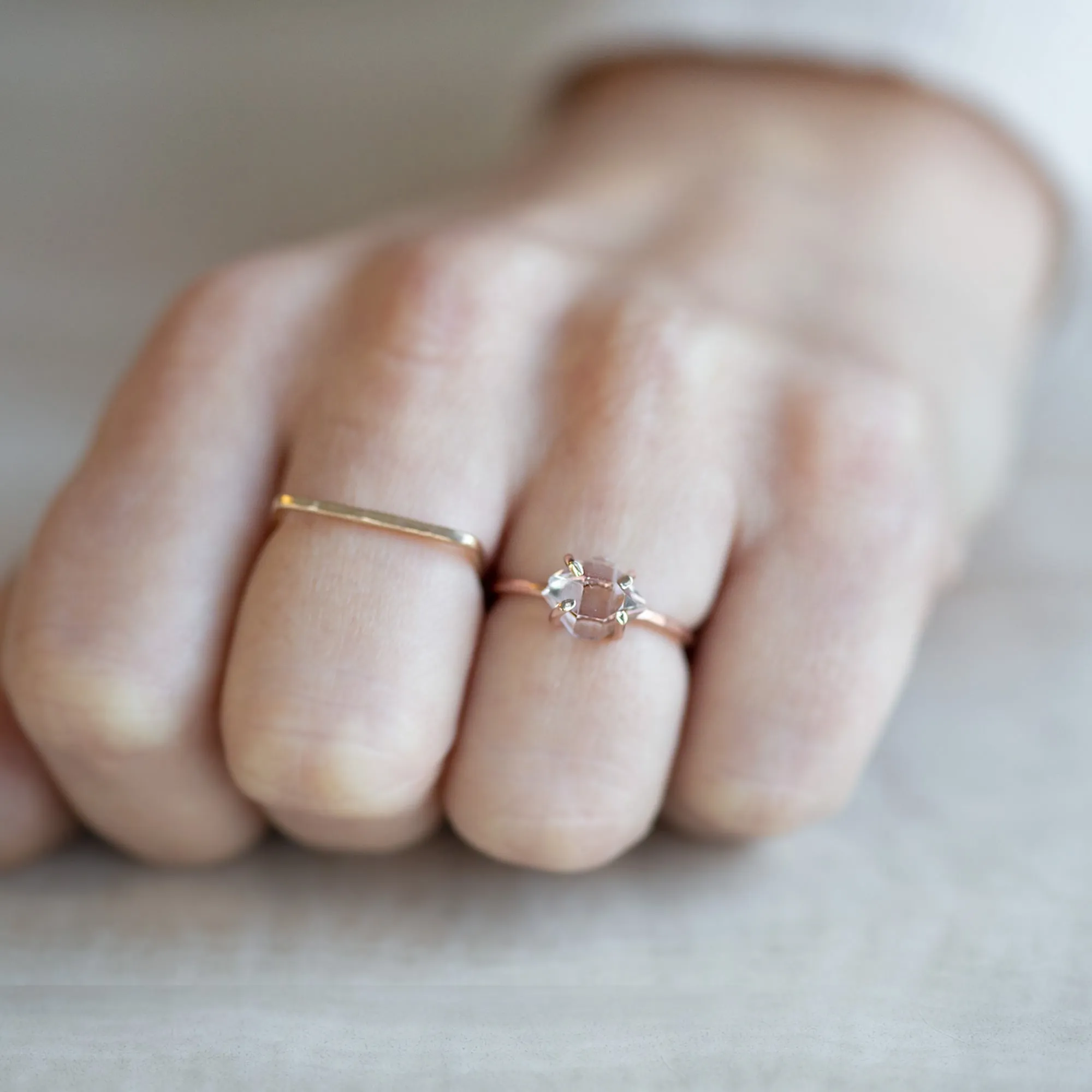 The Herkimer Diamond Ring | Rose Gold Filled
