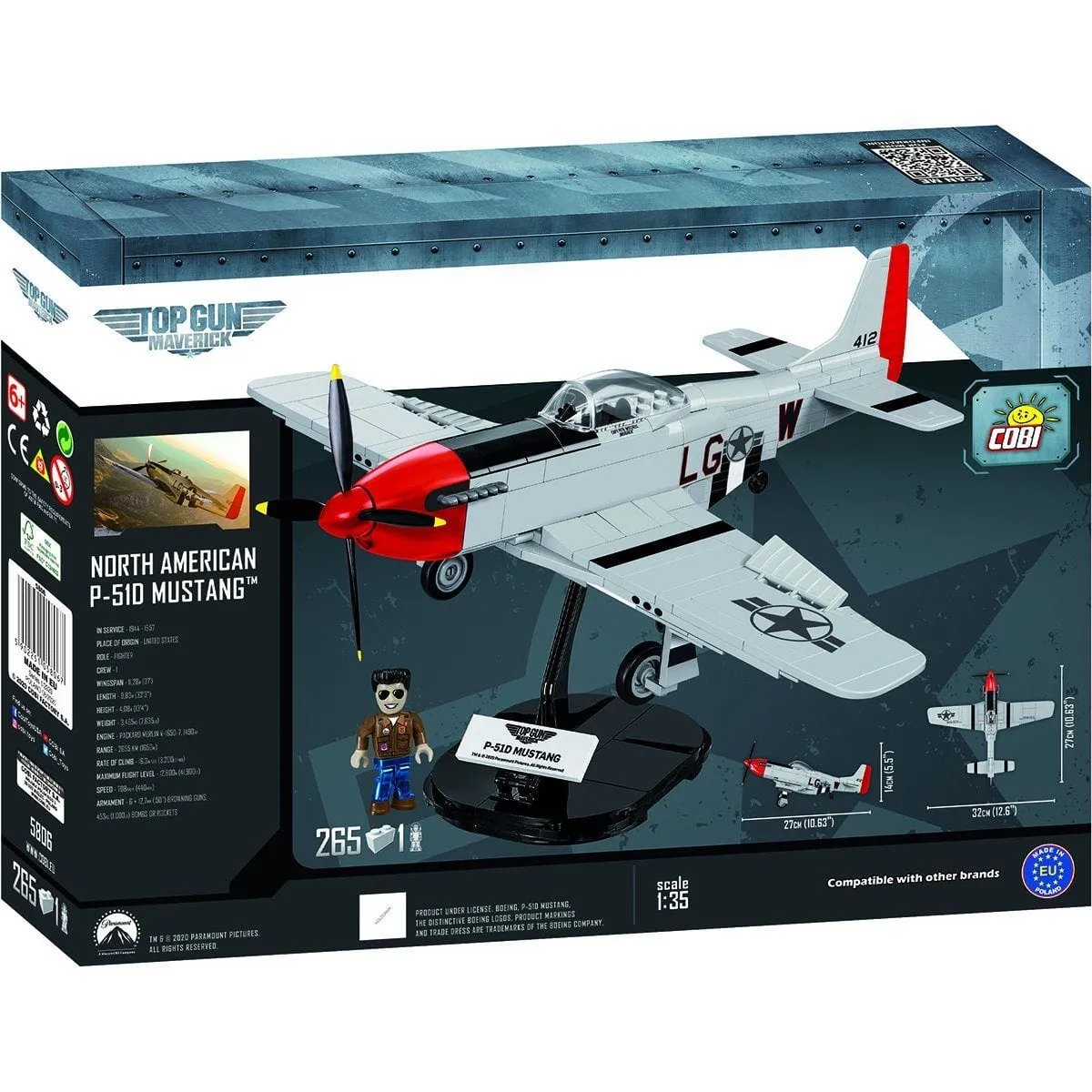 Top Gun Mustang P-51D 265pc Set Cobi Blocks