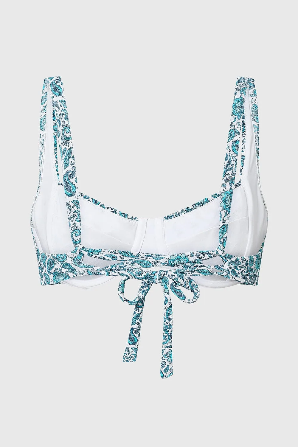 Turqueta Recycled Polyamide Bikini Top | Paisley Print