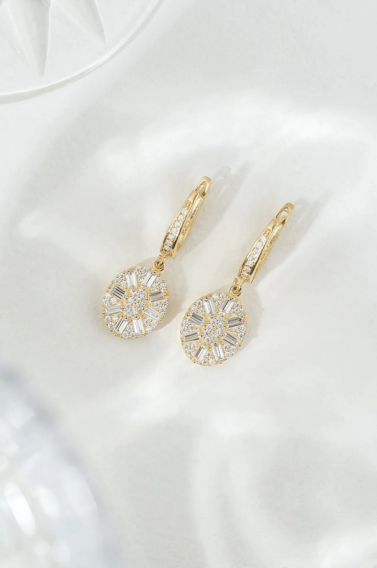 Uptown Oval Drop Earrings: Gold