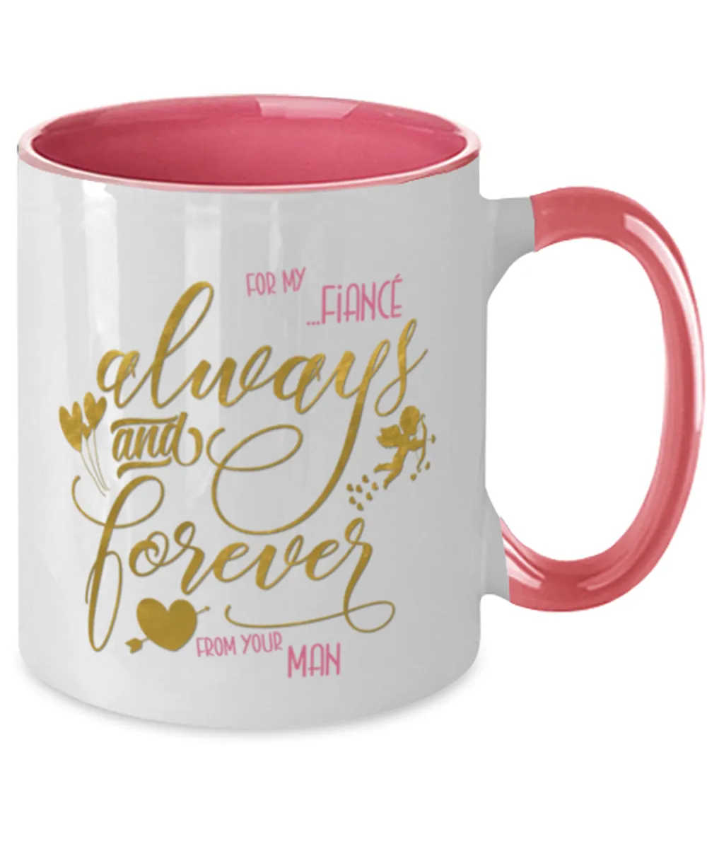 Valentine's Day Fiance Two Tone Coffee Mug