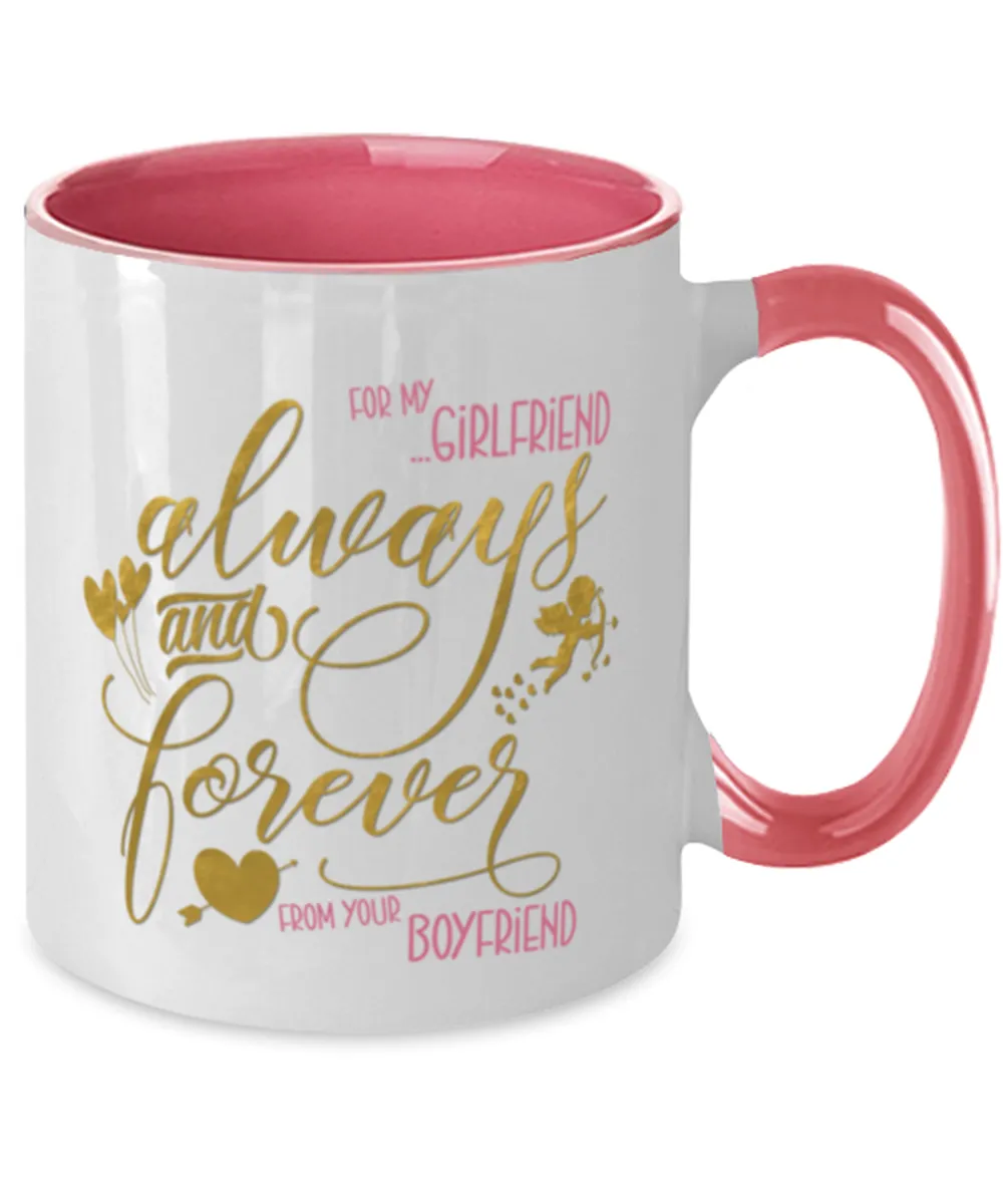 Valentine's Day Girlfriend Two Tone Coffee Mug