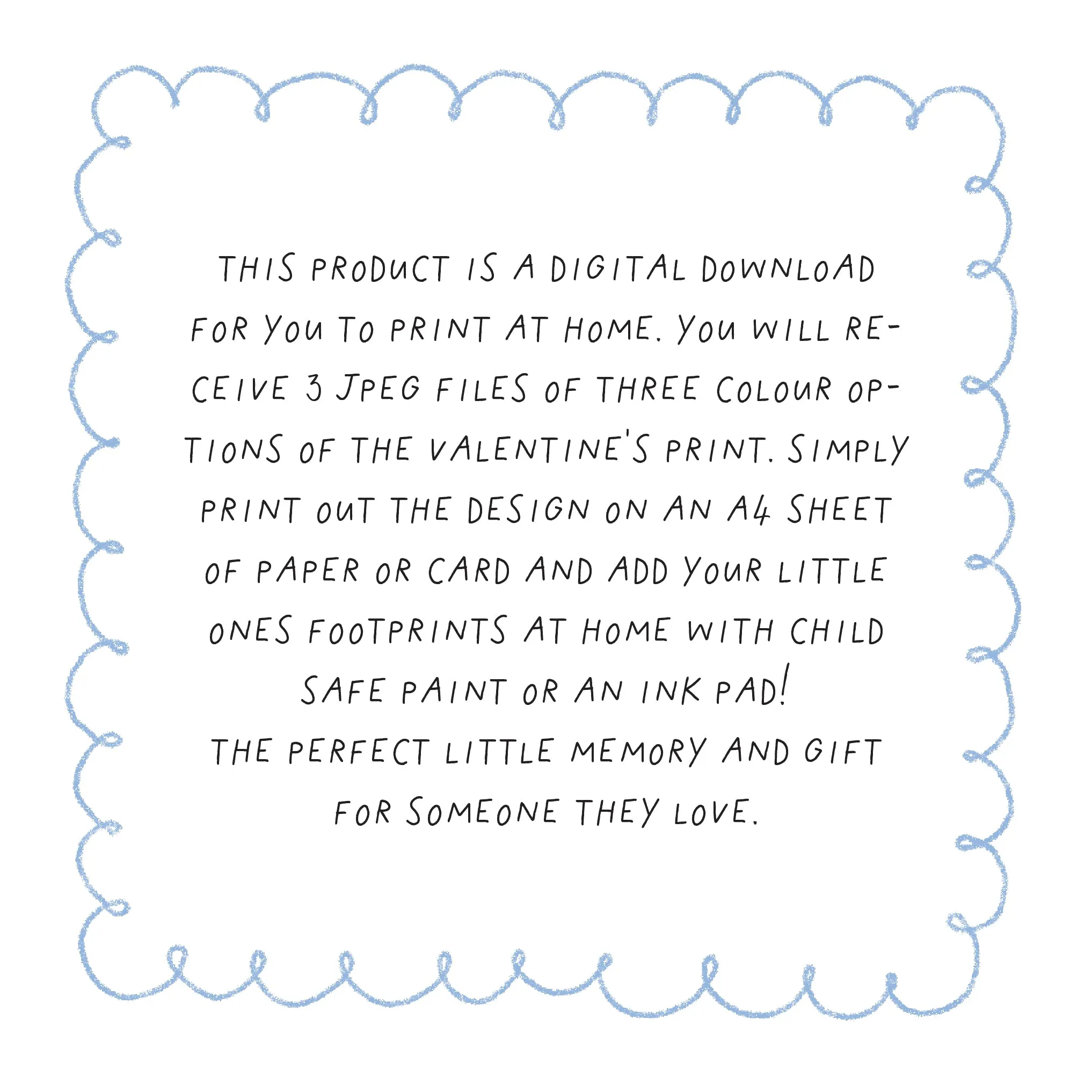 Valentine's day print at home handprint/footprint - DIGITAL DOWNLOAD