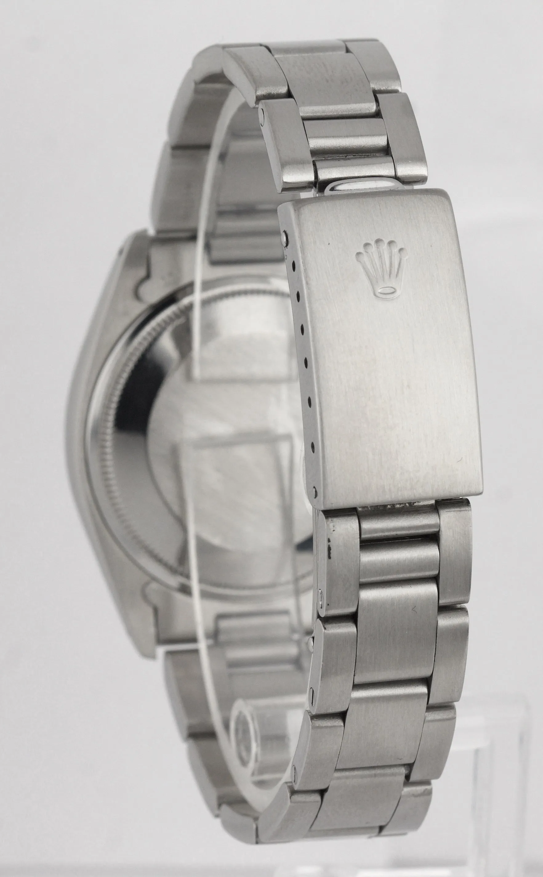 Vintage 1974 Rolex Date 1500 34mm White Roman Numeral Stainless Watch DateJust