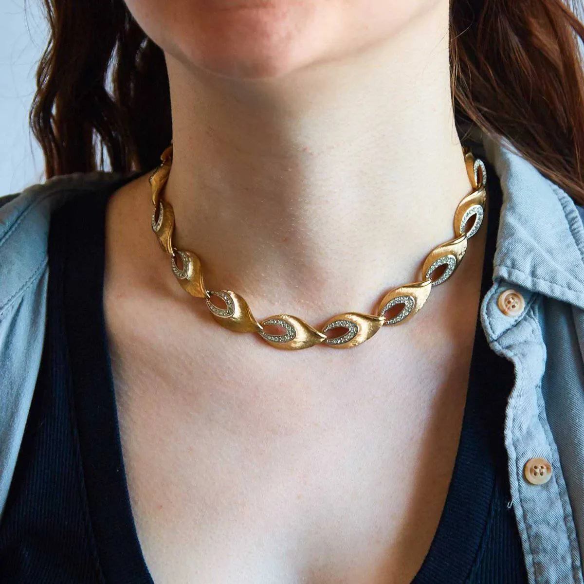 Vintage Pave Link Statement Necklace