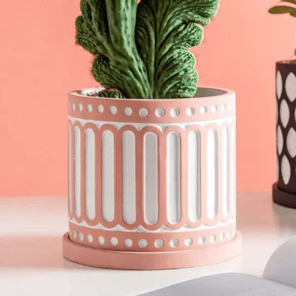White Accent Plant Pot